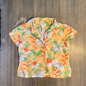 Y2K Liz Golf by Liz Clairborne 100% silk button down blouse sz Petite small